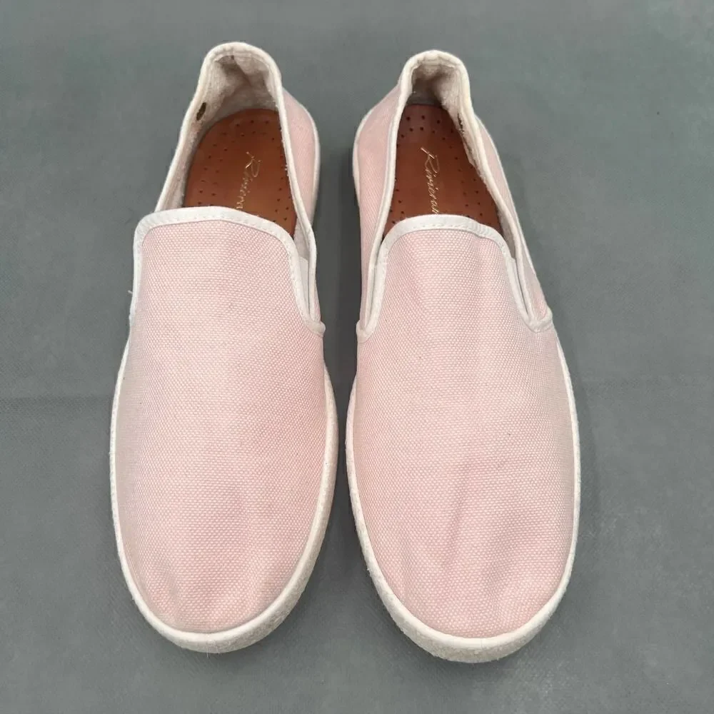 Rivieras Nymphe Cotton Canvas Slip On Classic Pink Canvas Sneakers Size 40